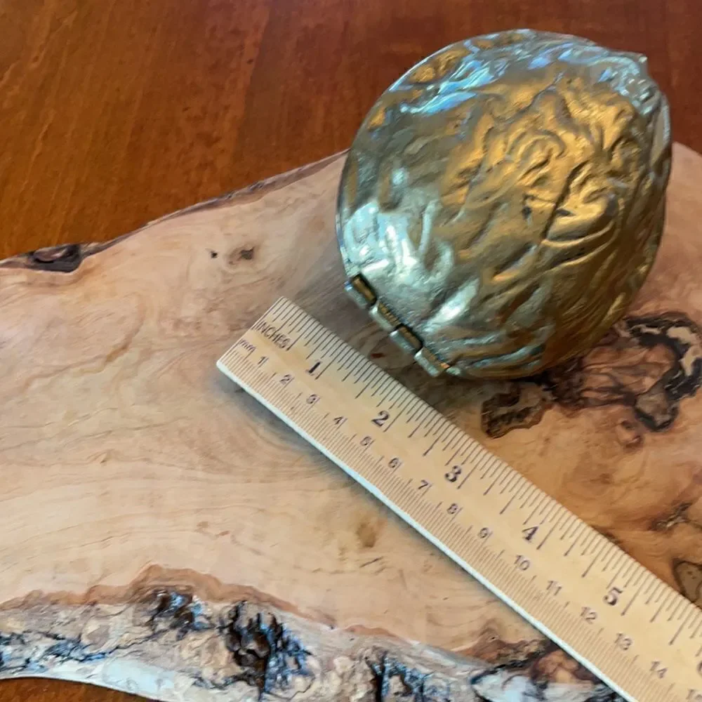 Gold Brass Walnut Collectable Nutcracker